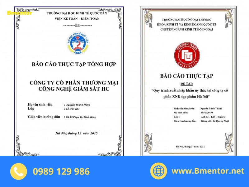 cách viết báo cáo thực tập