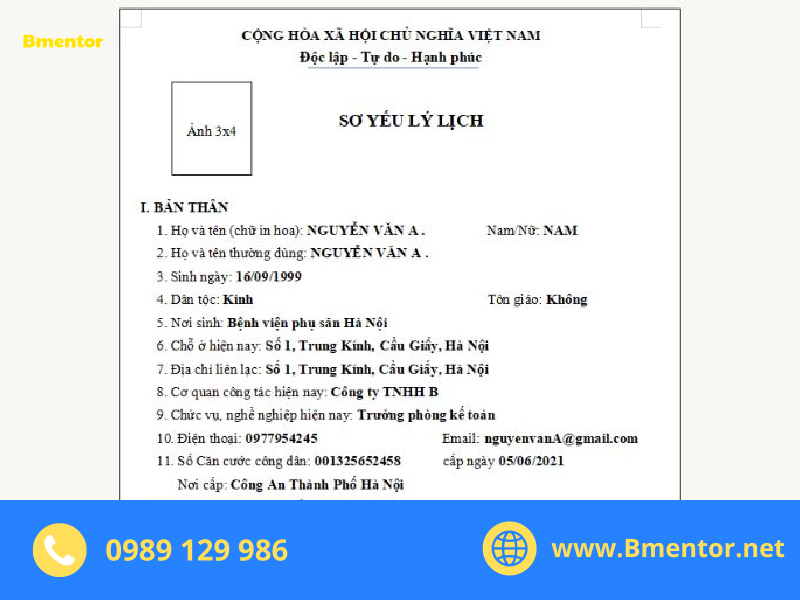 hồ sơ thực tập