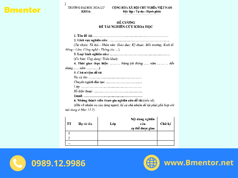 cách viết đề cương nghiên cứu khoa học y học